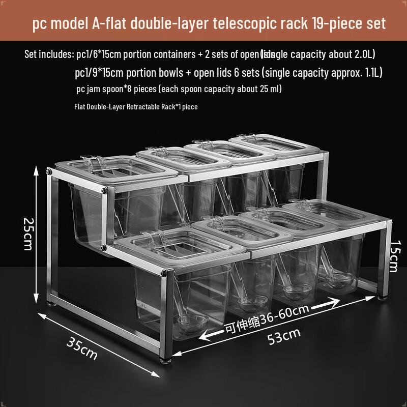 Handon Acrylic 8-Compartment Serving Tray & Jam Box Set with PC Lid