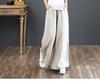 Sixteen Colors Multi-color High Waist Wide-Leg Linen Cotton Korean Style Women's Pants, Spring/Summer, Plus Size, Floor-Length, Straight Leg.