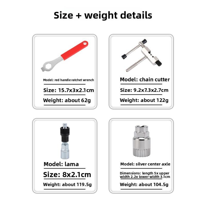 Mountain bike repair tools, center shaft puller removal tool, wrench tool set, bicycle repair tools