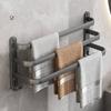 Versatile No-drill Space Aluminum Towel Rack In Stylish Gun Grey For Your Bathroom