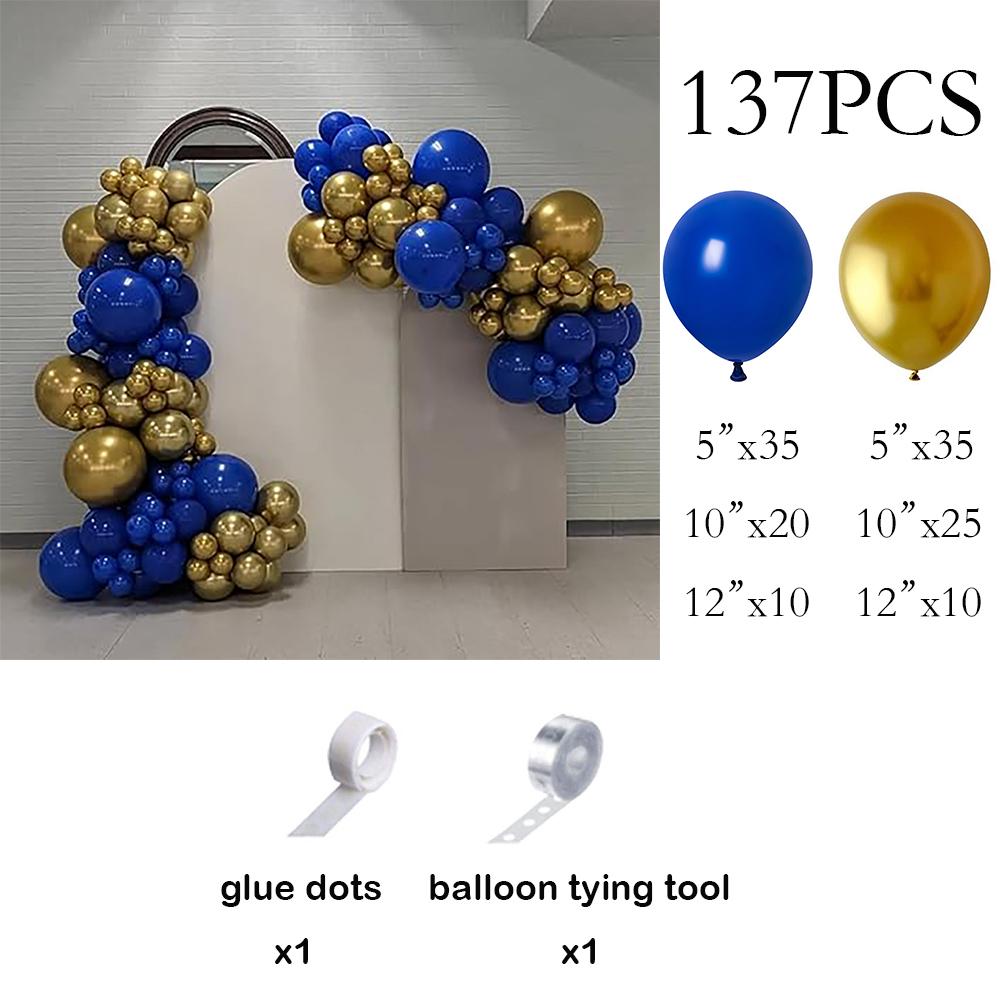 

137pcs Royal Blue Balloons Garland Blue Gold Balloon Arch Kit Baby Shower Graduation Birthday Party Wedding Decoration Globos AS Picture