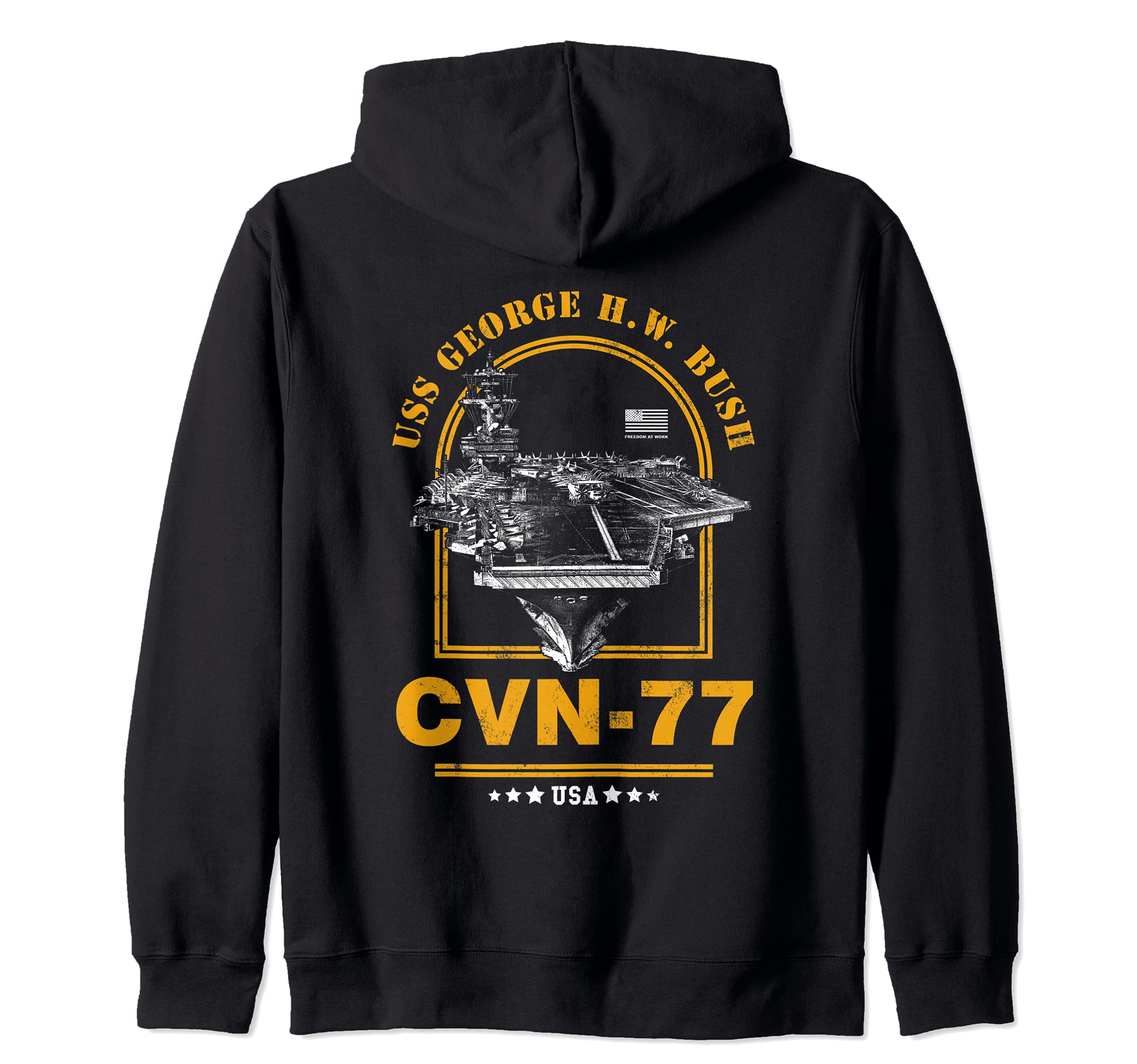

USS George Bush Aircraft Carrier Hoodie H. W. CVN-77 Zip-Up чёрный