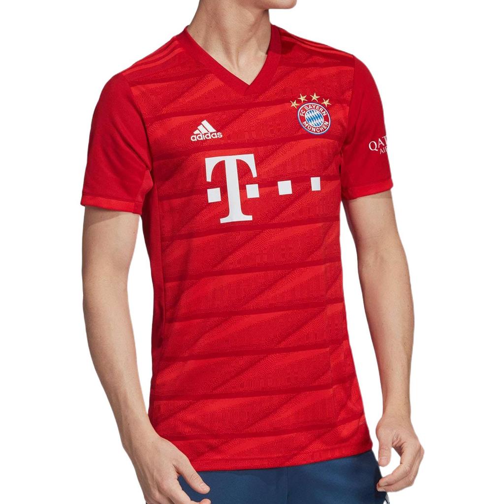 Adidas Bayern Munich Home Jersey With Letter Logo, Short Sleeve, Supporter Edition, 2019-2020 Season Men Tops Red DW7410