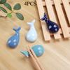 4Pcs Blue Whale Ceramic Chopstick Holder/knife and Fork Holder, Creative Animal Chopsticks Spoon Fork Knife Holder, Table Decoration