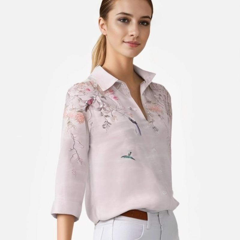 

Весенние новые свободные однобортные женские рубашки с длинным рукавом, модные повседневные блузки больших размеров с принтом, женские осенние темпераментные рубашки, женские топы 26246 3XL розовый