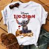 Trendiges Lässiges Lilo und Stitch Erwachsenen Cartoon Kurzarm T-Shirt Sommer Unisex Baumwoll-T-Shirt Sommer Kostüm Oberteil