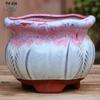 Handmade Medium-Sized Ceramic Pot with Feet – Succulent Planter in Breathable Colored Glaze Coarse Pottery.