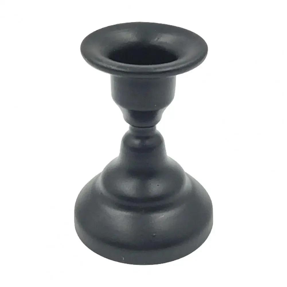 

Вінтажний металевий свічник Підсвічники Pillar Iron Art Candlestick For Wedding Party Decor Mini Retro Candle Stick Stand чорний