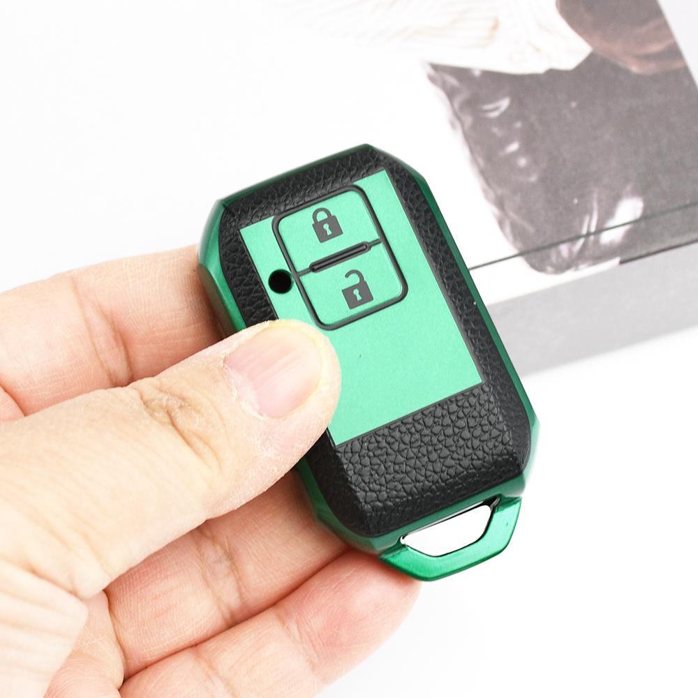 TPU Leather 2 Buttons Shell Fob Keyless Car Remote Key Case Cover For Suzuki Ertiga Swift 2017 Wagon R Japanese Monopoly Type 3C