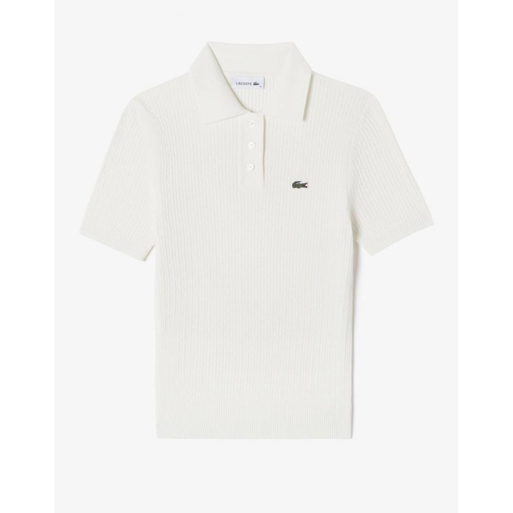 

Lacoste Женский свитер-поло с короткими рукавами и узором S Cable Pf497e 54g 70v 036