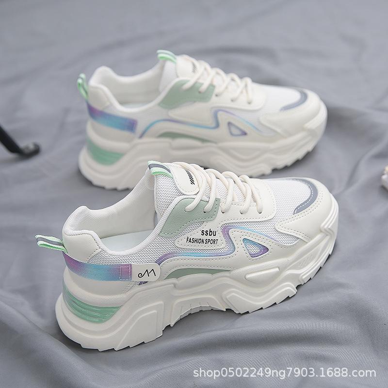 Retro Versatile Sneakers Women's 2025 New Breathable Platform Dad Shoes Niche Ins Trendy Casual Little White Shoes Women