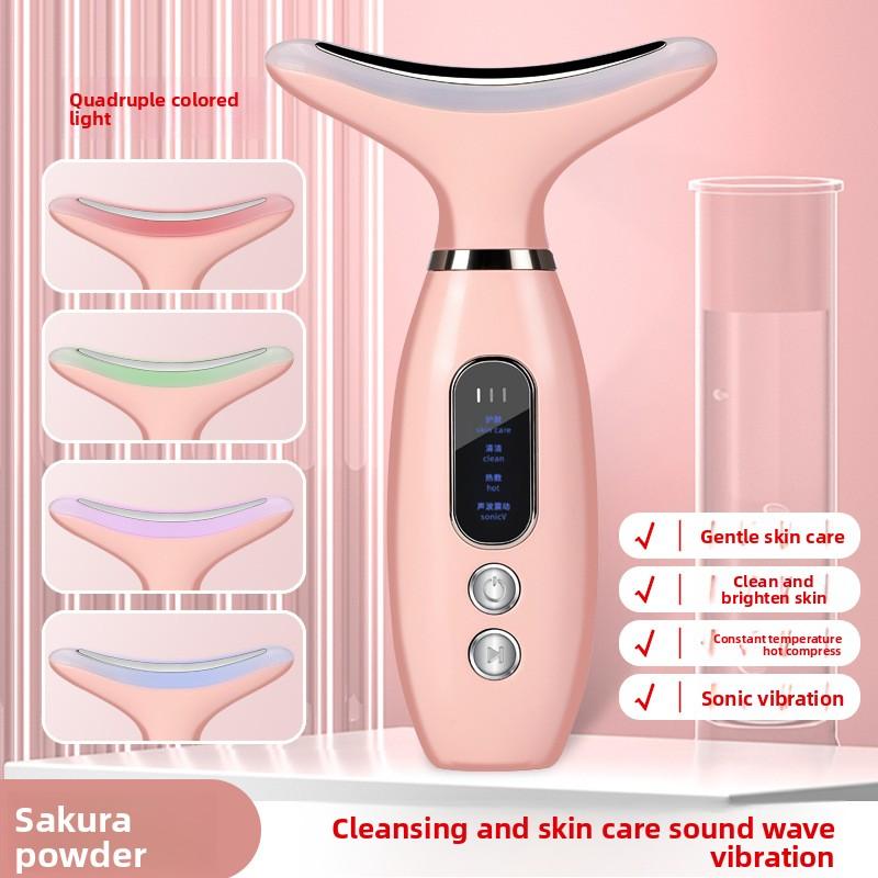 

Массажер для шеи Уменьшение ширины шеи Уменьшение ширины носогубных складок Укрепление Улучшение контура лица Постоянная температура Горячий компресс Омоложение кожи розовый