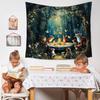 Enchanted Forest Tapestry, Fantasy Woods Tapestry Wall Hanging, Magical Wildflower Forest Animal Wall Blanket Decor For Home