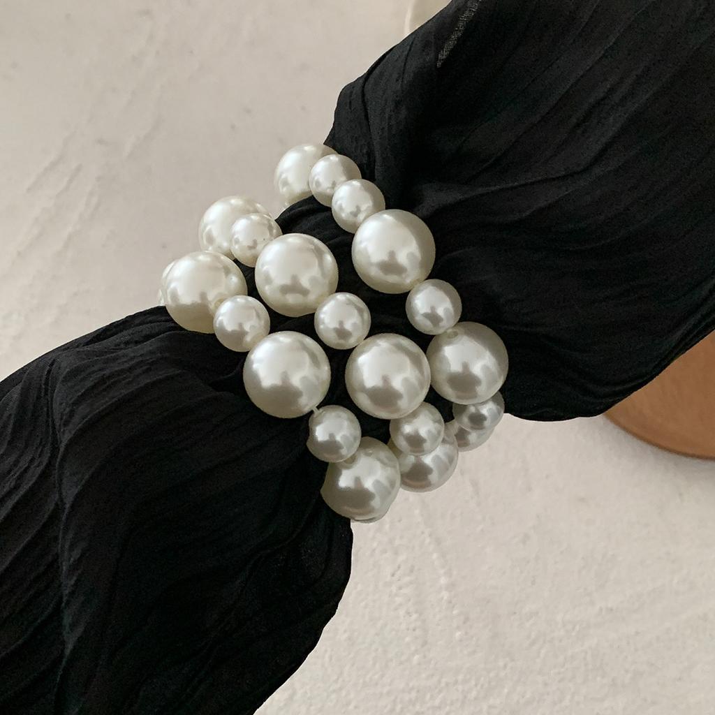 Bracelet Women's Irregular Beaded Elastic Bracelet European and American imitation pearl punk style jewelry set