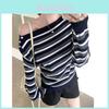 T-shirt Tricot Rayé Avec Manches Longues Brodées Pour le Printemps Vêtements Décontractés