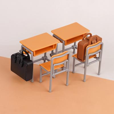 Pěkně vypadající mini stolky, školní tašky do třídy, modelové domky pro panenky, miniaturní stolky a židle, DIY ozdoby, hračky do dětského hracího domku