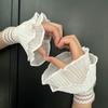Dame Sweater Falske Ærmer Hæklet Gennembrudt Blomstret Blonder Hornmanchetter Broderi Volanter Rynker Elastiske Håndledsvarmere