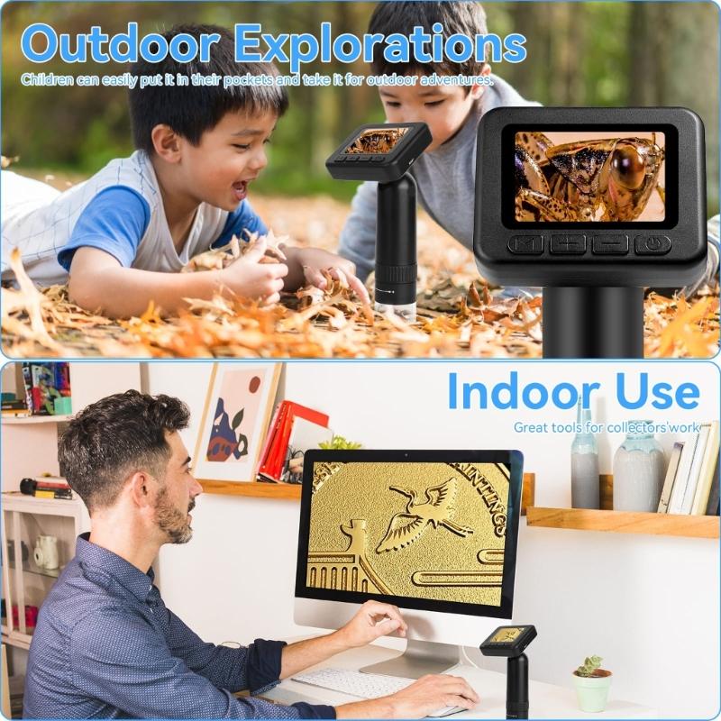Portable Clearly Screen Digital Microscope for Analysis Material Examination Featuring Large Display and Data Storage