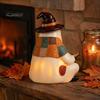 Regali Autunnali Unici Statuetta Fantasma Patchwork Vintage, Statua Carina da Lettura Illuminata a LED, Statua di Halloween Decorazione Spettrale in Resina per Tavolino Scaffale