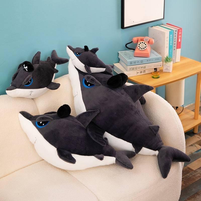 Adorable Pirate Shark Plush Toy Pillow Soft Stuffed Animal For Birthday Gifts