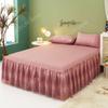 Two Layers Lace Bed Skirt Bed Cover Bed Skirt Bedsheet Non-slip Mattress Cover Home Bedspread Mattress Protector Bedroom Decor