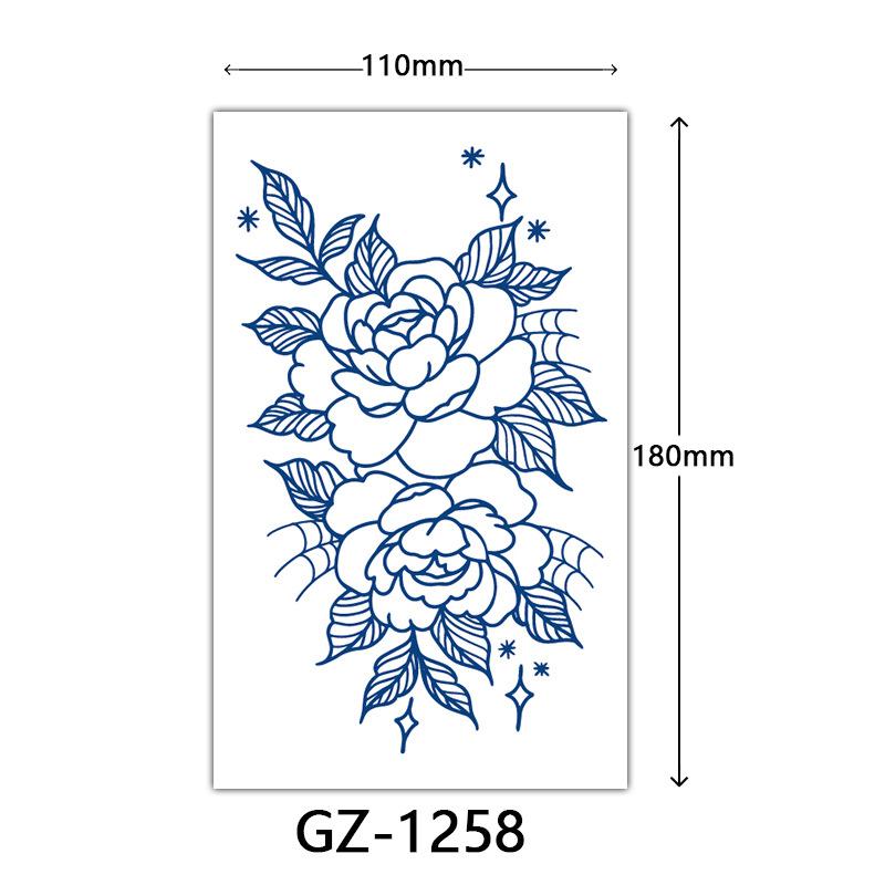 Herbal Tattoo Stickers, Juice Tattoo Stickers, Semi-Permanent English Letter Tattoo Stickers Tattoo