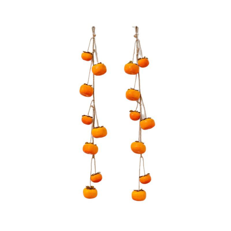 Frosted Persimmon Pendant - Ruyi Restaurant Wall Decoration Ornament Orange Red Persimmon One String