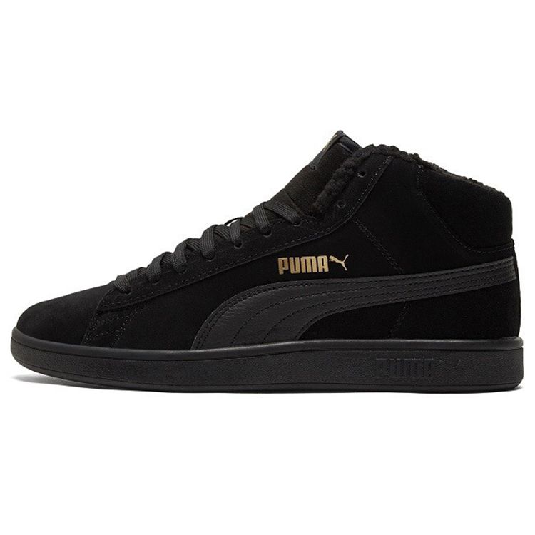 Puma Smash V2 Mid Winter Unisex Black Team Gold 375870-02 EU 35.5