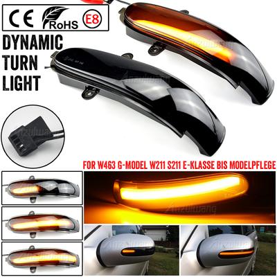 2x Lampa Kierunkowskazu LED Dynamiczna Lampa Błyskowa Lusterka Bocznego z Dymionym Szkłem Pasuje Do Ben-z Klasa E W211 S211 2002-2007