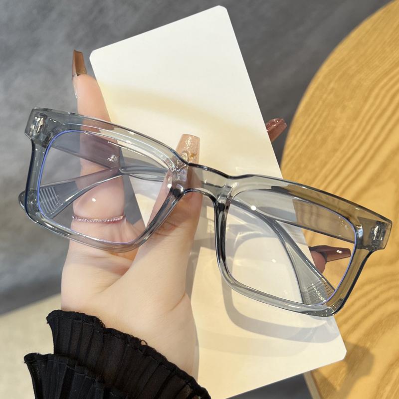 Oversized Square Glasses Anti Blue Light Glasses Large Frame Myopia Glasses Flat Light Glasses Transparent Eyeglasses