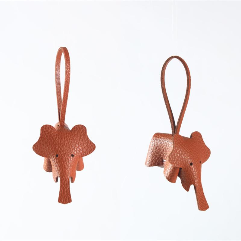 Cute Elephant Keychain Women'S Exquisite Bag Pendant Creative Pu Leather Car Keyring Hand Rope Bag Charm Jewelry Accessory Gifts