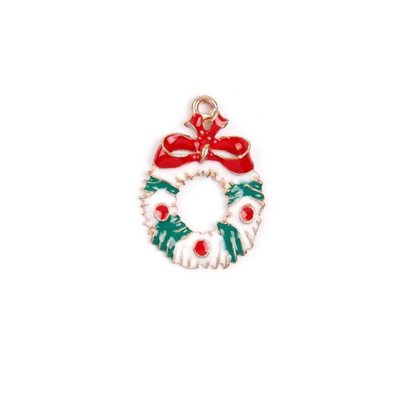 Festive 19pcs Metal Alloy Mixed Christmas Charms Set With Colorful Designs