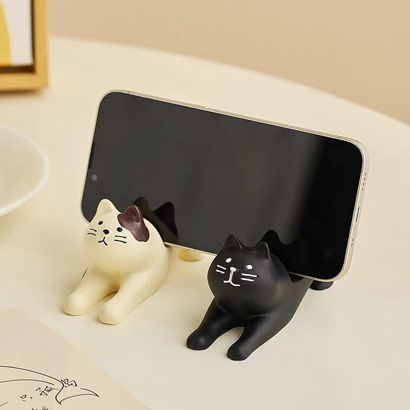 Resin Cat Stretching Phone & Tablet Holder Ornament