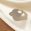 High-end Four-leaf Clover Open Ring Exquisite Workmanship Long-lasting Accessible Luxury Classy Versatile Open Ring