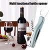 3 in 1 Wine Opener, Portable Beer Cap Lifter And Foil Cutter, Lever Corkscrew with Non Slip Handle, Stainless Steel Worm, Kitchen Bar Tool