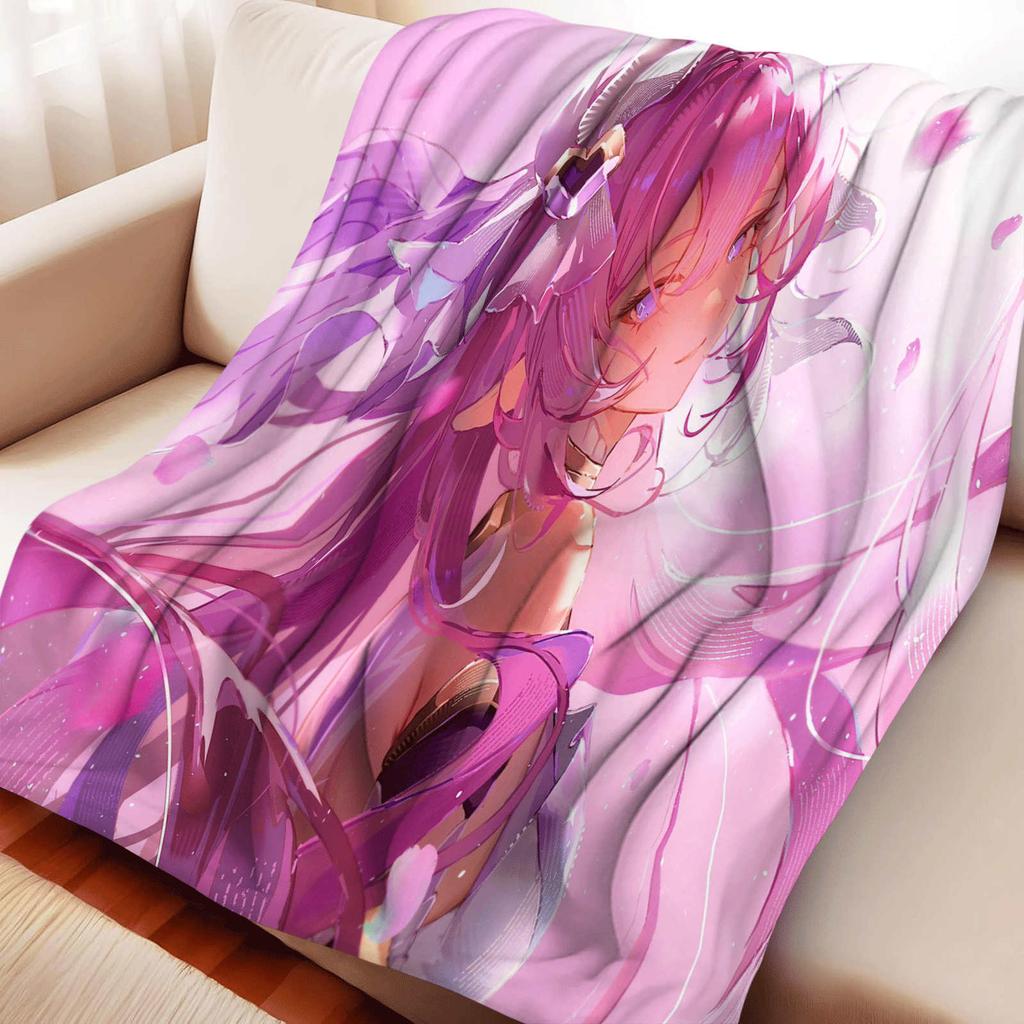 Cartoon Honkai: Star Rail Cyrene Flannel Blanket Warmth Soft Anime Pink Nap Blanket Multifunctional Decoration Blankets