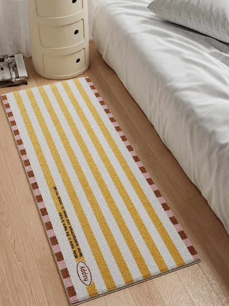Korean Simple Striped Carpet Comfortable Cooling Bedroom Long Bed Blanket Living Room Sofa Long Bed Mat Home Decoration