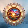 10 Inch Metal Wind Spinner for Garden Decor Vibrant Sunrise Geometric Design 360 Rotating Hook Indoor Outdoor Yard Art No Electricity