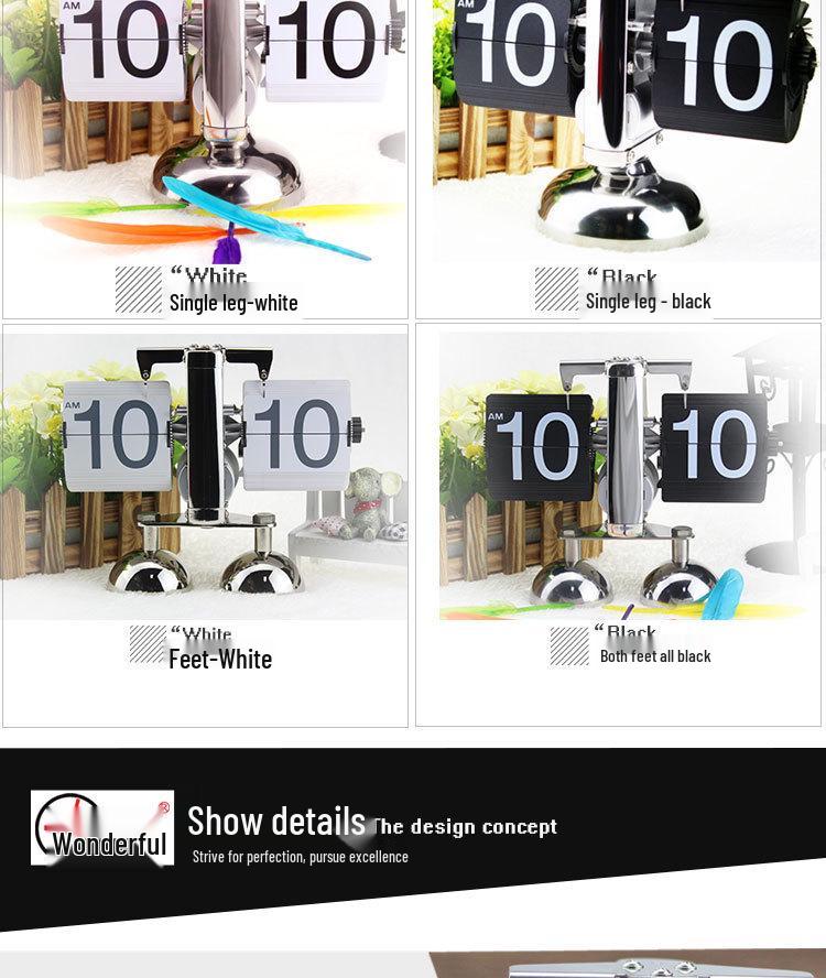 European Style Automatic Flip Desk Clock – Creative Small Mechanical Design for Living Room