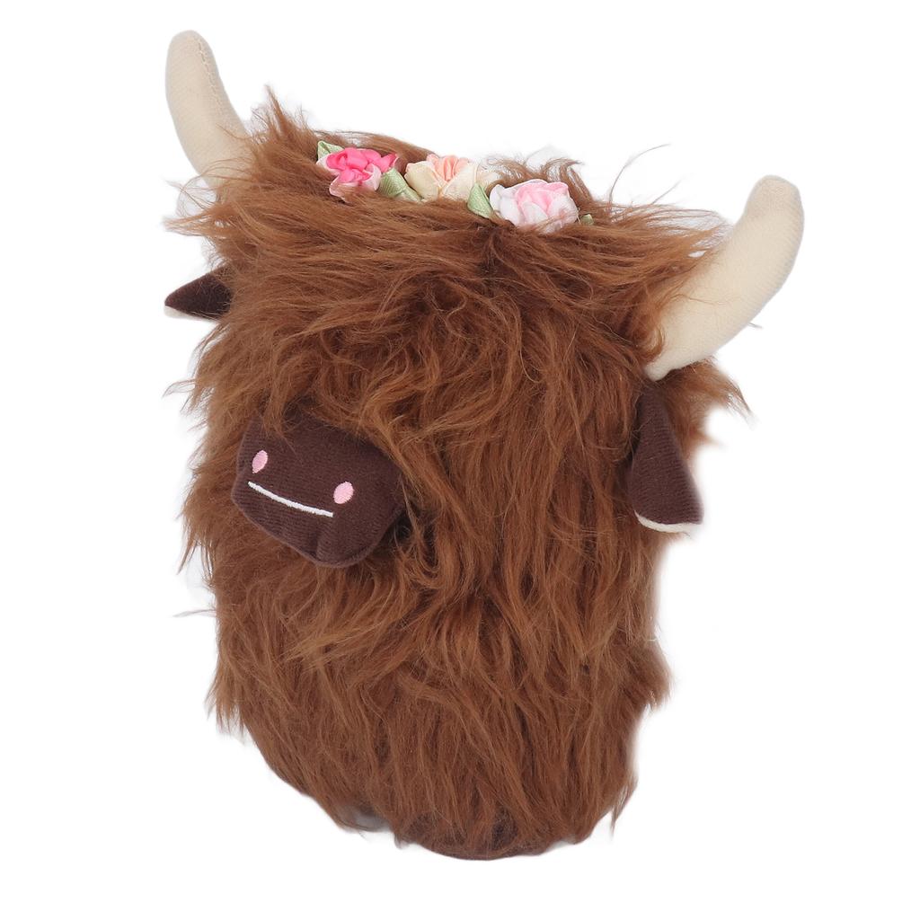 Highland Cow Plush Doll Simulation Soft Stuffed Faceless Cattle Toy for Home Decoration