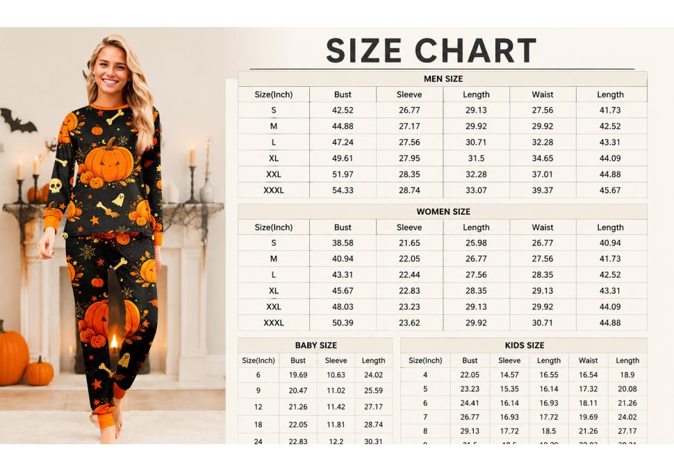 Gezins Matching Halloween Pyjamaset Lange Mouwen Top en Broek Loungewear voor Ouders en Kinderen