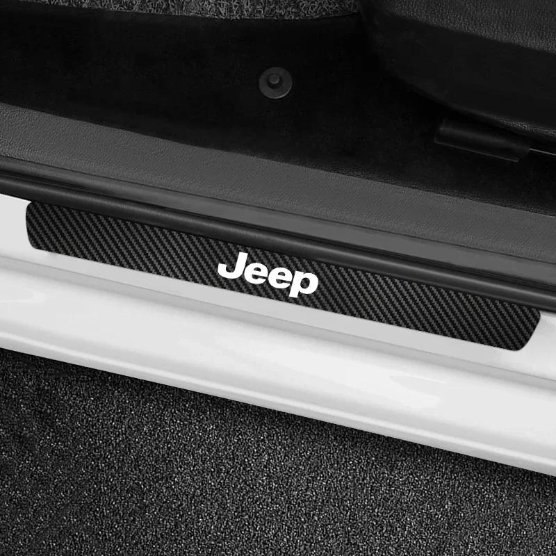 Dla Jeep 4/8/12 SZT Naklejka na próg drzwi samochodu Naklejka ochronna przed zarysowaniami na miseczkę klamki drzwi Dla Jeep Wrangler Renegade Wrangler