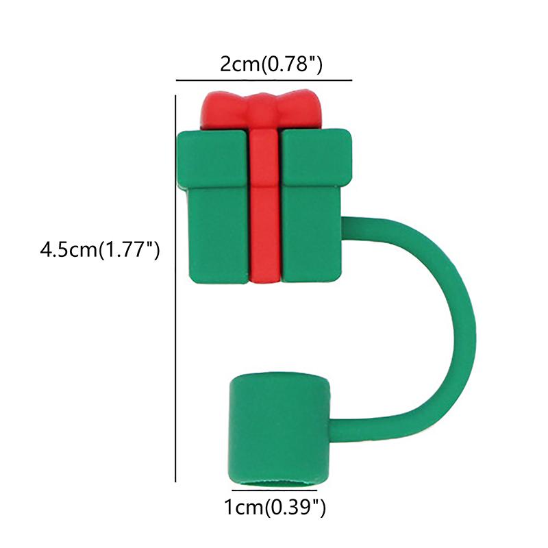 Christmas New Year Theme Cute Straw Dust Cap Dust Plug Detachable Doll Cute Straw Dust Cover Glass Stainless Steel Straw Cover
