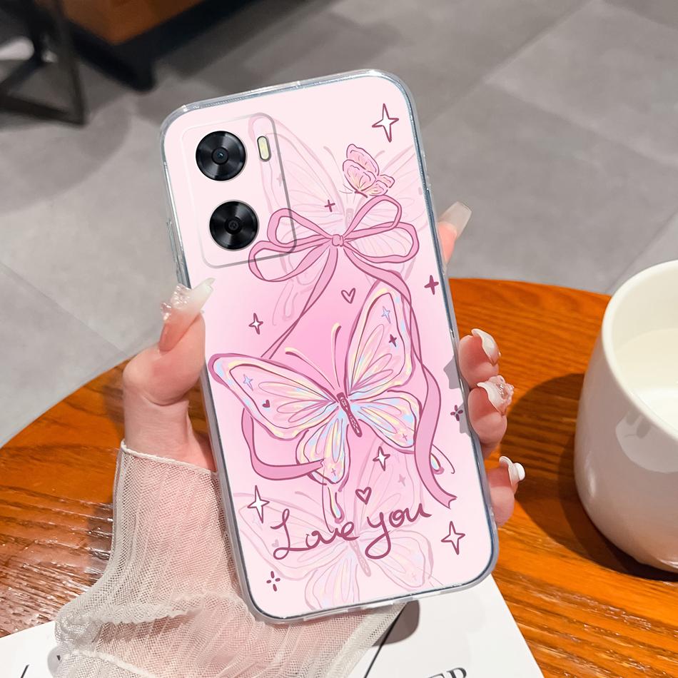 For Oppo A77 A77S Phone Case Colorful Flowers Patterns Back Cover For OppoA77 A77 S 2022 Soft TPU Transparent Silicone Bumper