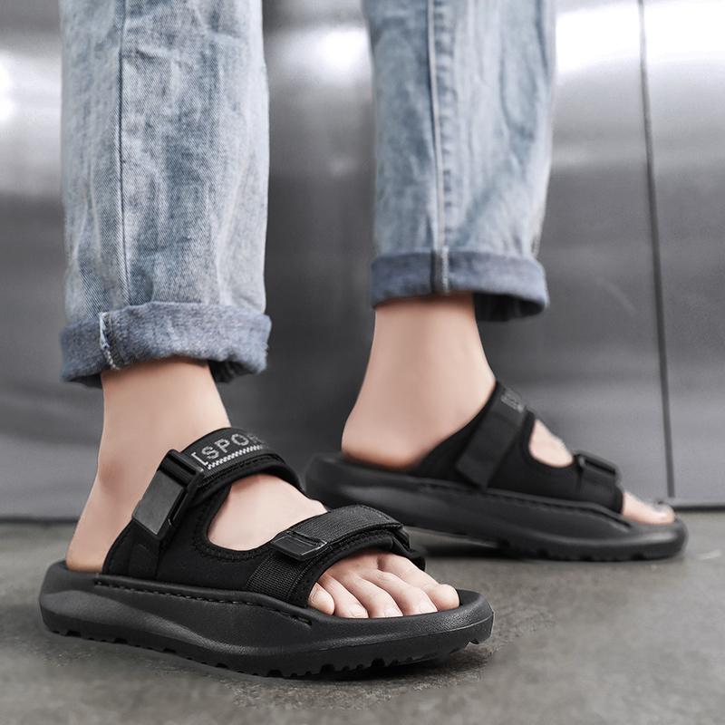 Non-Slip Outdoor Male Cool Shoes All-match Man Slippers Lightweight Walking Half Footwear Comfortable Men's Casual Half Drag