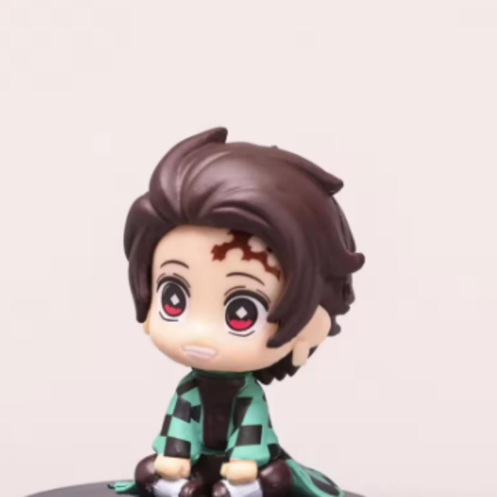 5 stuks/set Demon Slayer Q Versie Zittende Figuur Speelgoed Anime Kimetsu no Yaiba Tanjiro Nidouzi Inosuke Zenizu PVD Figuur Model Pop