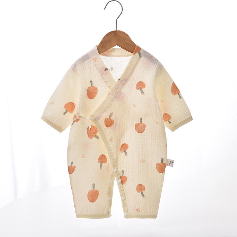 Newborn Summer Gauze Onesie with Belly Protector