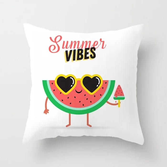 Fresh Summer Fruit Pineapple Watermelon Print Pillow Cover Office Chair Cushion Cover Fashionable Luxury Home Decoration