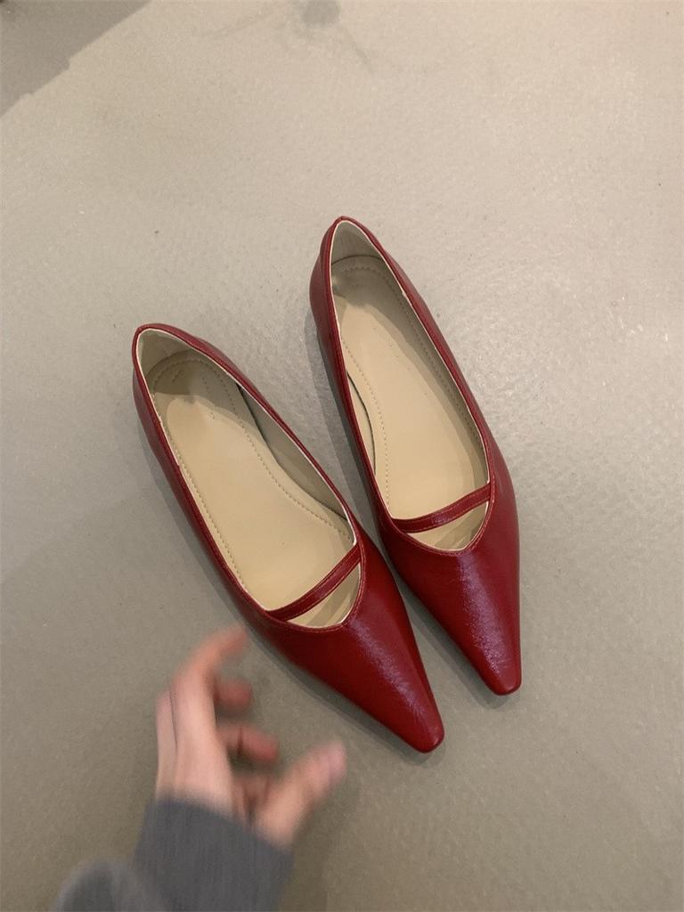 Gentle Single Shoes New Sweet Temperament Elegant Pointed Shallow Mouth Flat Shoes