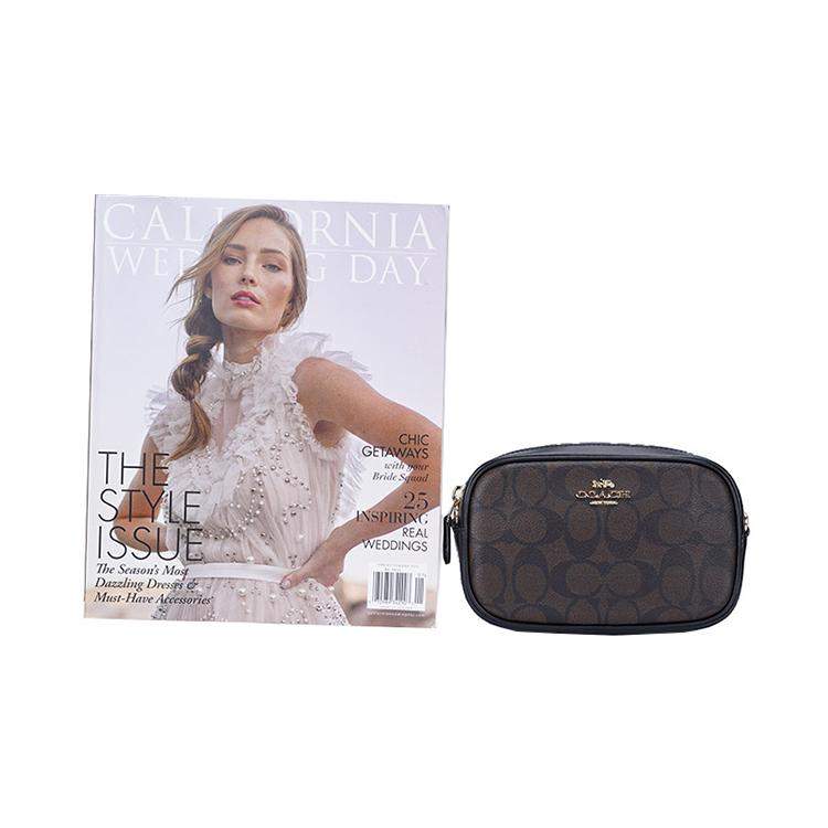 New COACH With Leather Camera Bag, Shoulder Bag Women's Dark Brown & Black 79209-IMAA8